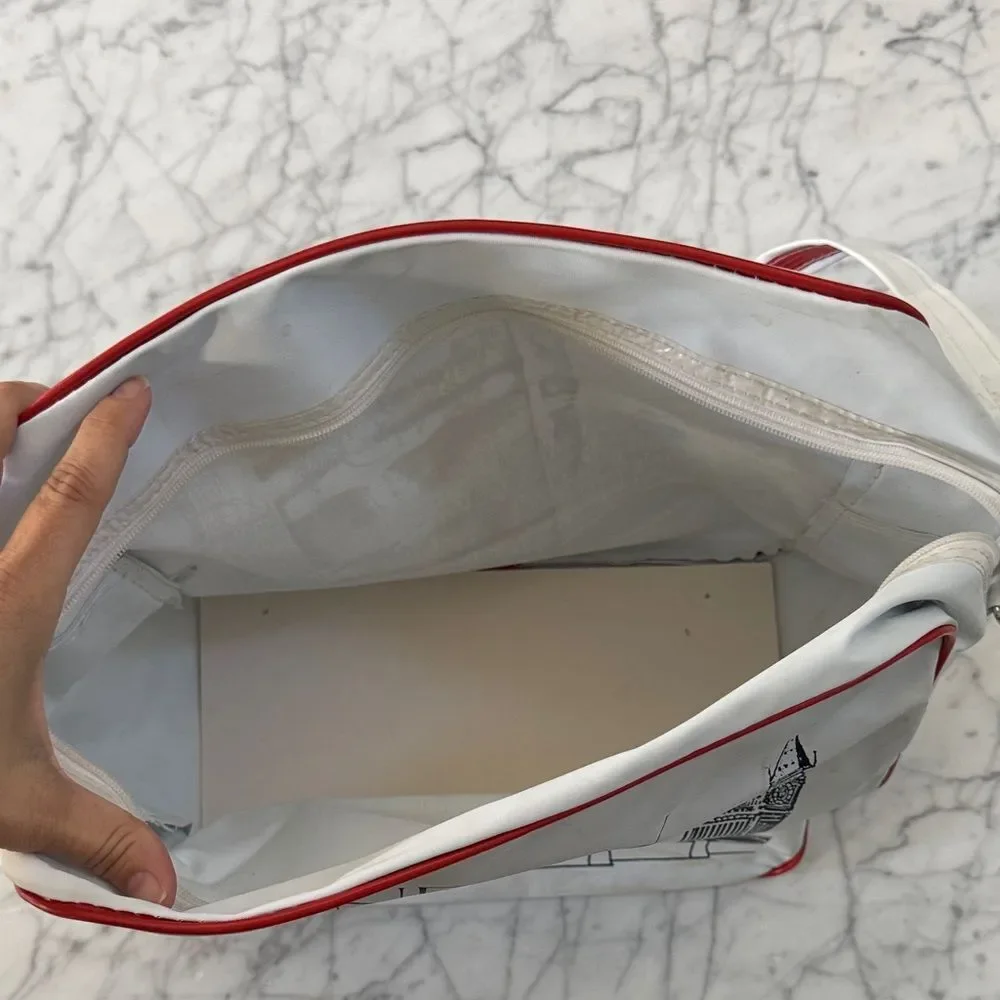 Vintage White London England Shoulder Bag